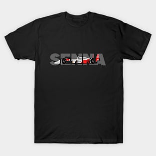 Ayrton Senna MP4/4 Illustration with typeface T-Shirt